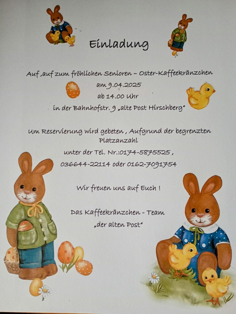 Osterkaffeekränzchen für Senioren